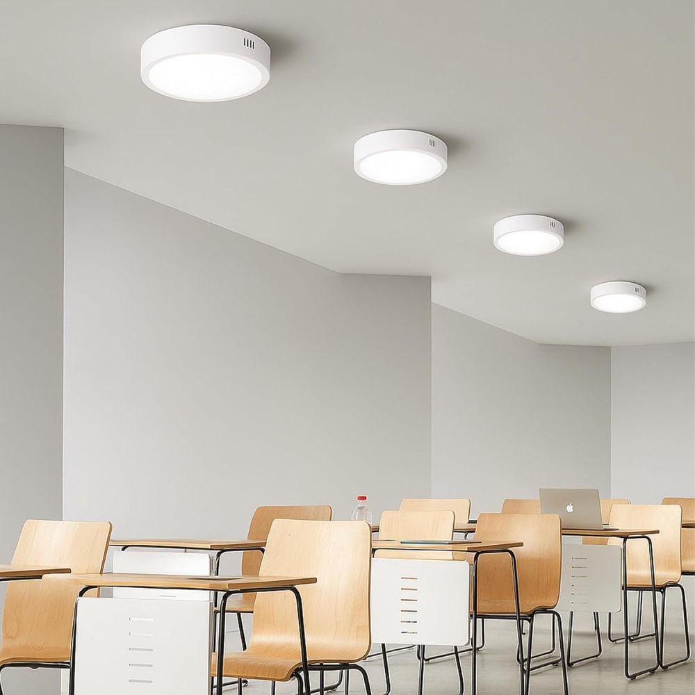 Pack of 5 LED Ceiling Lights, 18W, Non-Dimmable, Integrated LED, Indoor Lighting, Surface Mounted on Ceiling