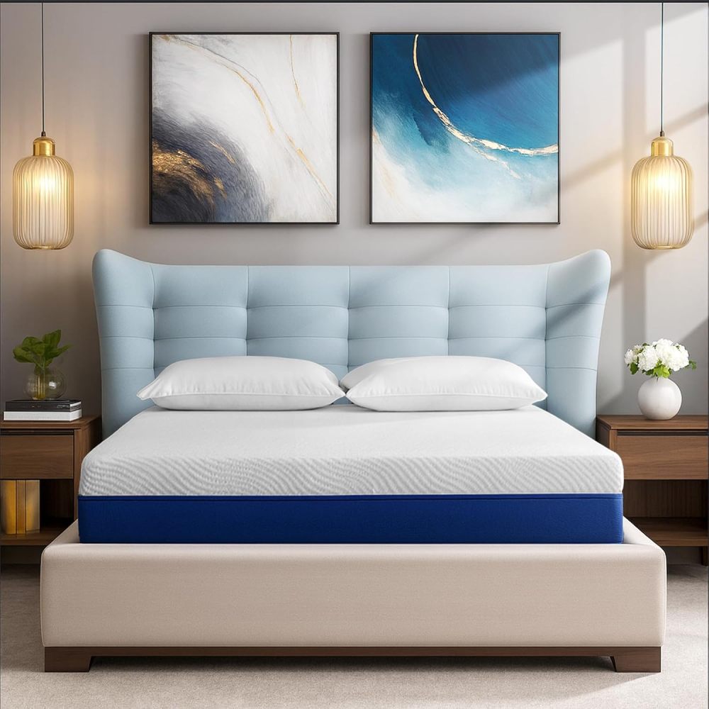 WELIKERA Queen Size Memory Foam Mattress with Cooling Gel 25 cm – Back Pain Relief, Cool Sleep, CertiPUR-US Certified, Removable Fiberglass-Free Cover
