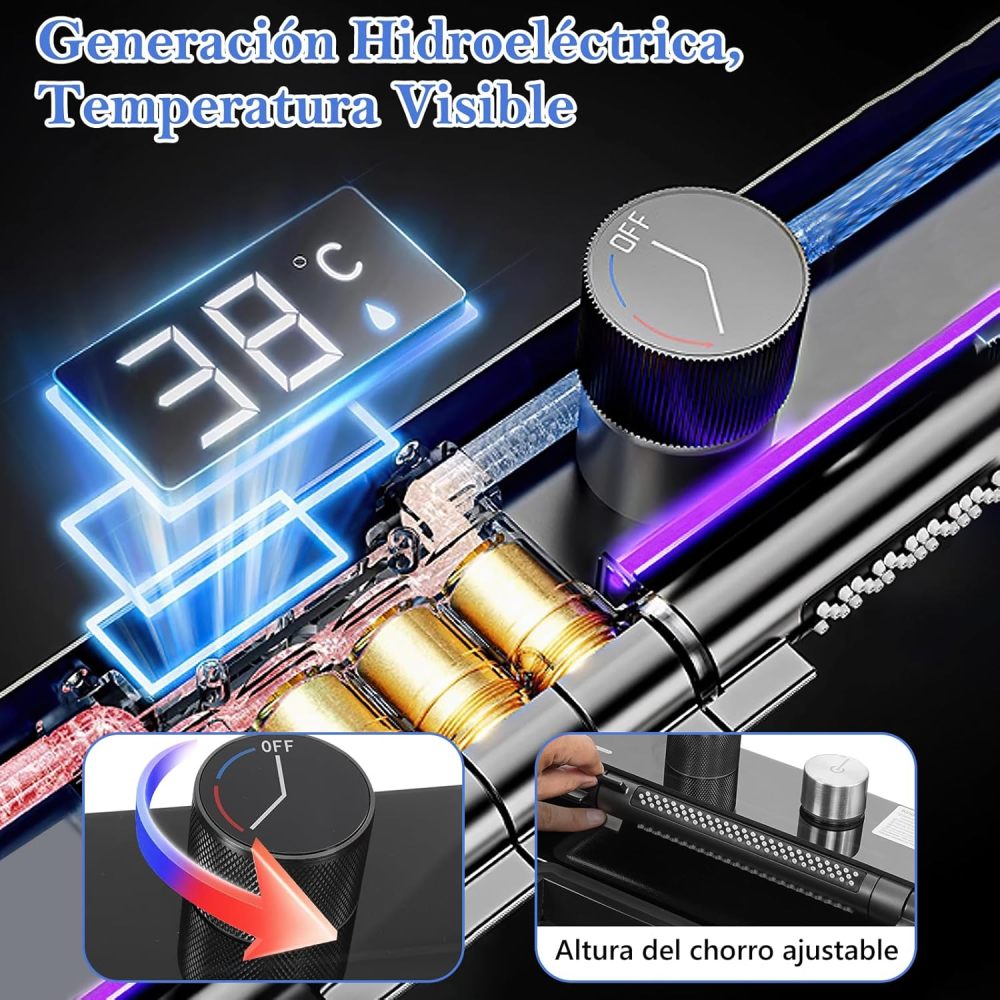 Kitchen Sink with Smart Digital Display, Double Waterfall and 13 Accessories, 80 * 46 * 22cm, 304 Stainless Steel Kitchen Sinks, Black Kitchen Sink, Upgraded Version.