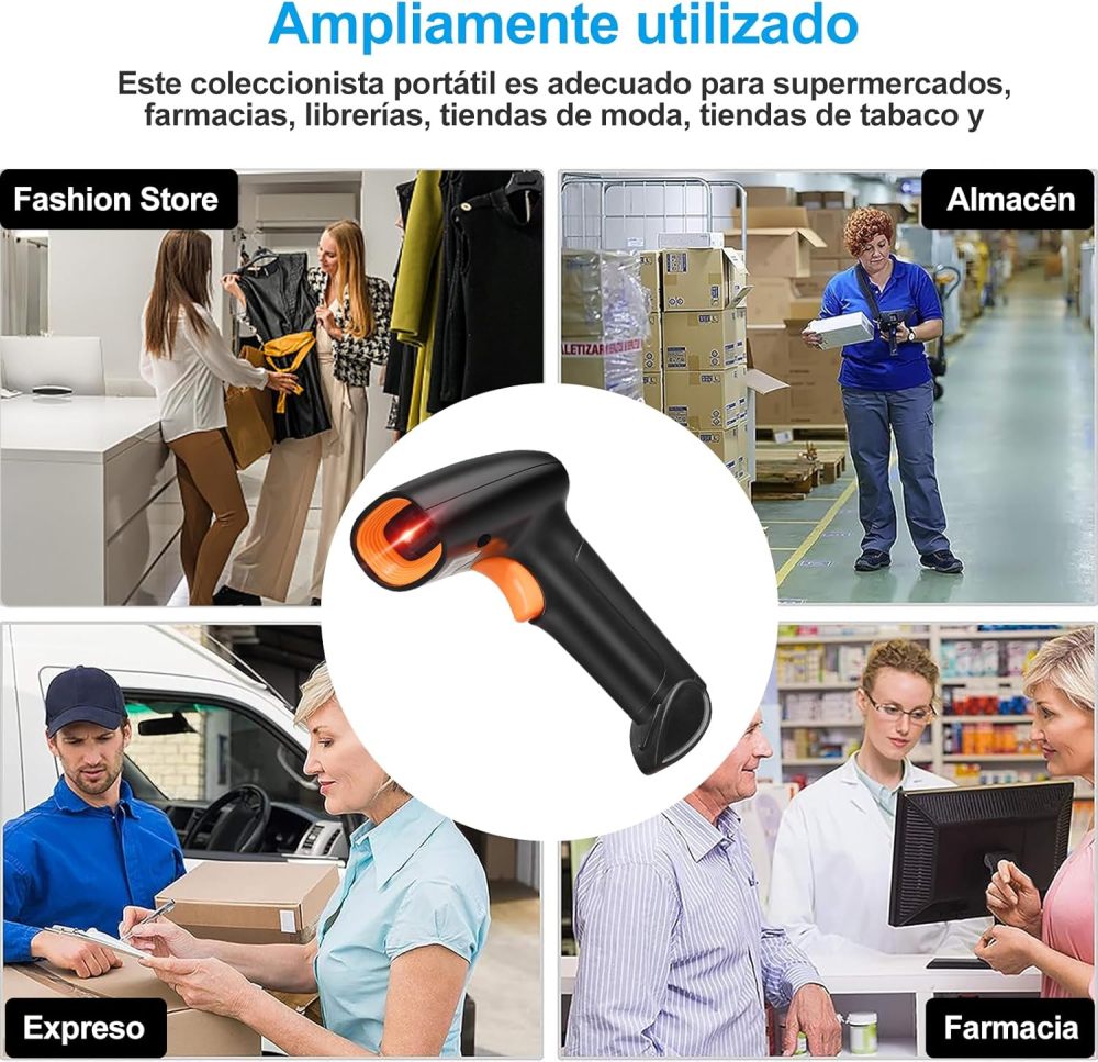 2D 1D QR Barcode Scanner, Barcode Reader with USB Cable Scanner Wired Barcode Compatible with PC and Laptop, Ideal Scanner for Supermarket, Library, Retail Store