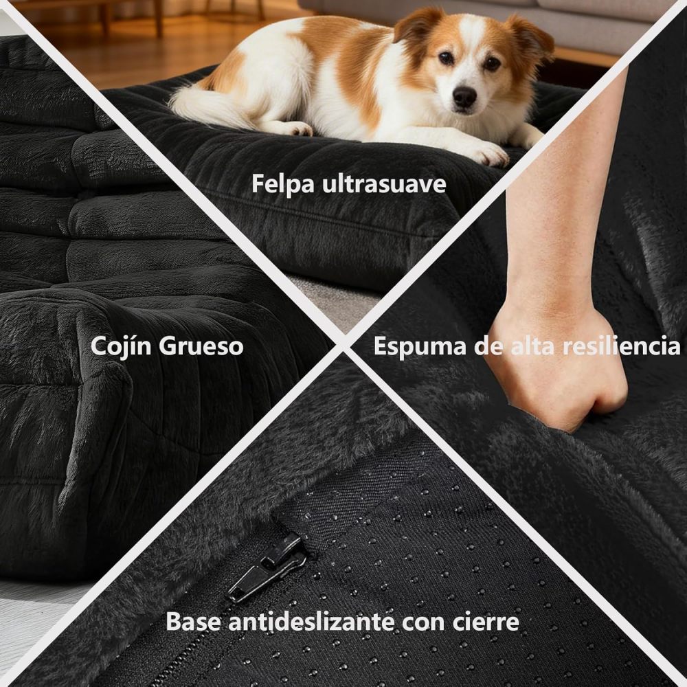 FURRIFIC Puff Memory Foam Armchair with Non-Slip Base, Mini Single Folding Sofa for Adults and Teenagers, Giant Plush Soft Puff Armchair for Reading in Bedroom and Living Room (Black)