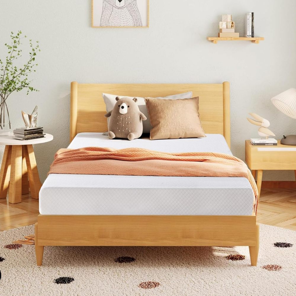 LOKOOY Single Mattress 18cm, Single Mattresses with Cooling Gel, Medium Firmness in Box, Pressure Relief, Fiberglass-Free,99x190 cm