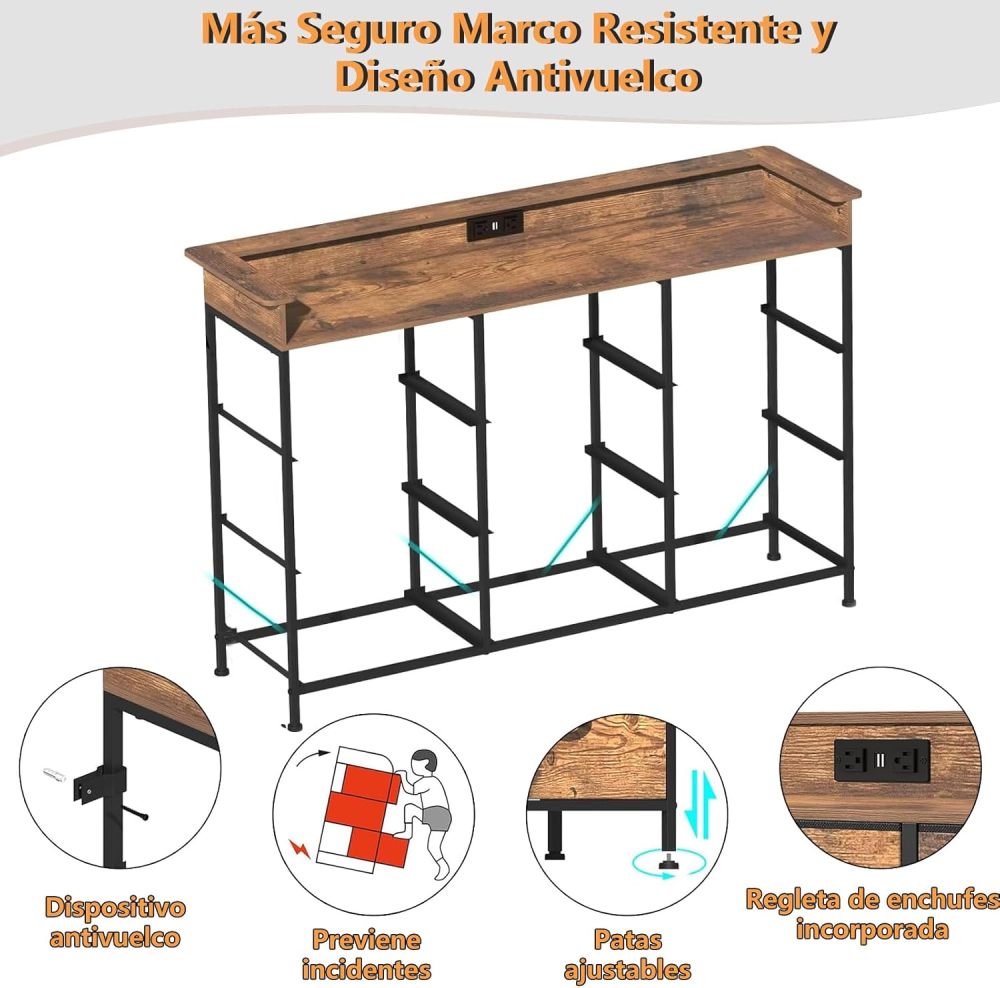 FURRIFIC Chest of Drawers for Bedroom, Bedroom Dresser with 9 Drawers, Dressers and Drawers with 2 Outputs and 2 USB Led Lights, Metal Structure Organizer, Home and Office Storage