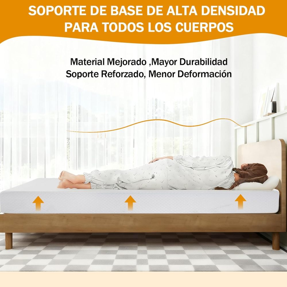 LOKOOY Single Mattress 18cm, Single Mattresses with Cooling Gel, Medium Firmness in Box, Pressure Relief, Fiberglass-Free,99x190 cm