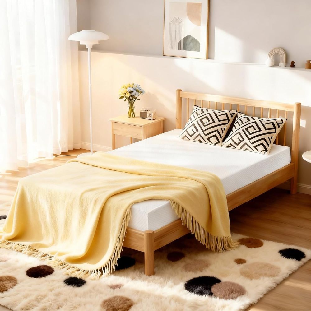 LOKOOY Single Mattress 18cm, Single Mattresses with Cooling Gel, Medium Firmness in Box, Pressure Relief, Fiberglass-Free,99x190 cm