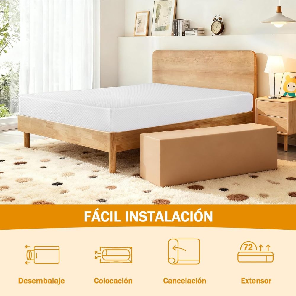 LOKOOY Single Mattress 18cm, Single Mattresses with Cooling Gel, Medium Firmness in Box, Pressure Relief, Fiberglass-Free,99x190 cm