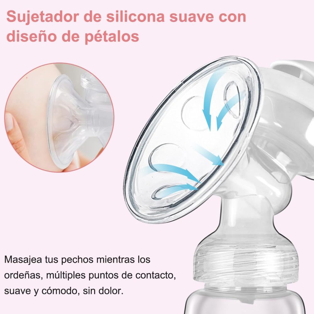 Manual Breast Pump, BPA-Free Breast Pump with Bottle and 10 Breast Milk Storage Bags, Gentle Massage Adjustable Suction Breast Pump and Portable Breast Pump