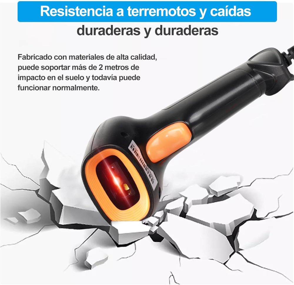 2D 1D QR Barcode Scanner, Barcode Reader with USB Cable Scanner Wired Barcode Compatible with PC and Laptop, Ideal Scanner for Supermarket, Library, Retail Store