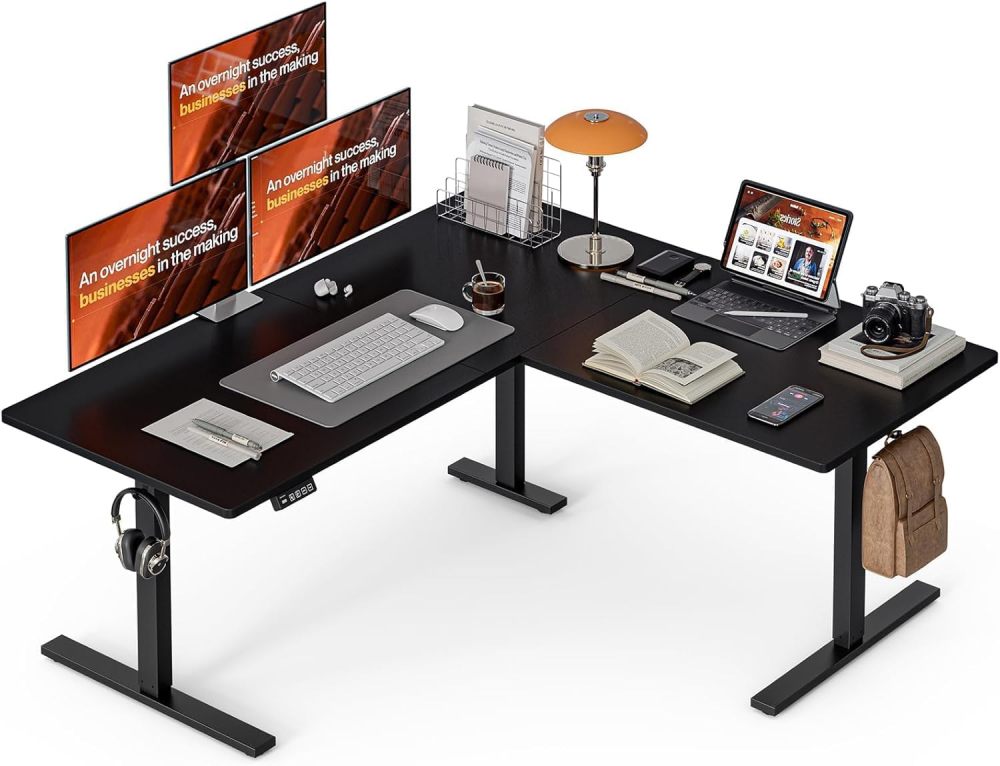 WELIKERA Electric Adjustable Height Lift Desk L