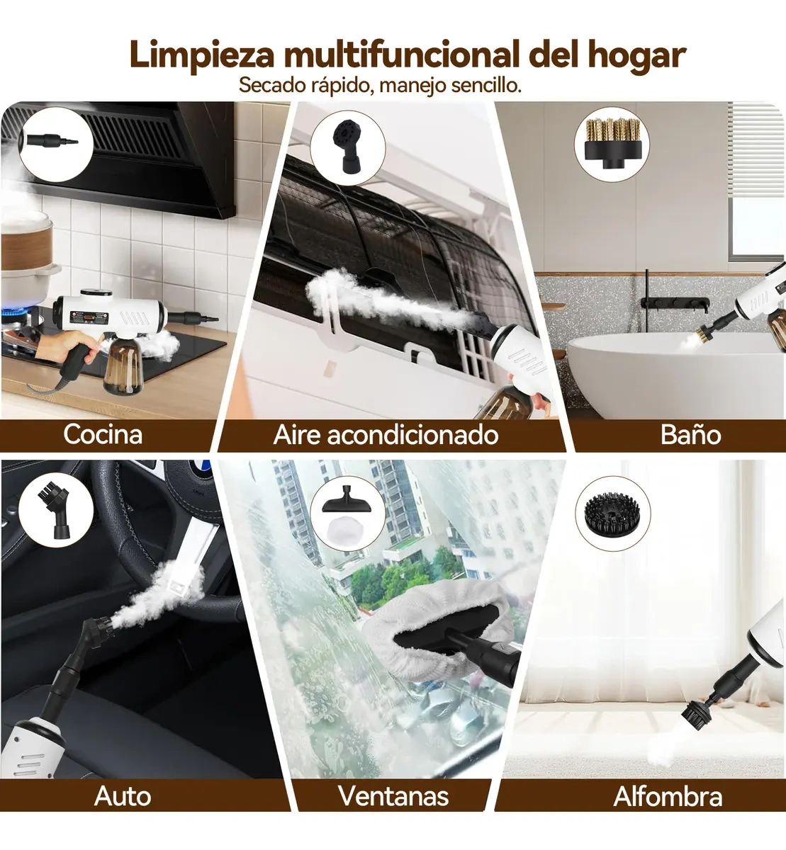 WELIKERA Portable Steam Cleaner 1500W, High Pressure, Fast Heating 15s