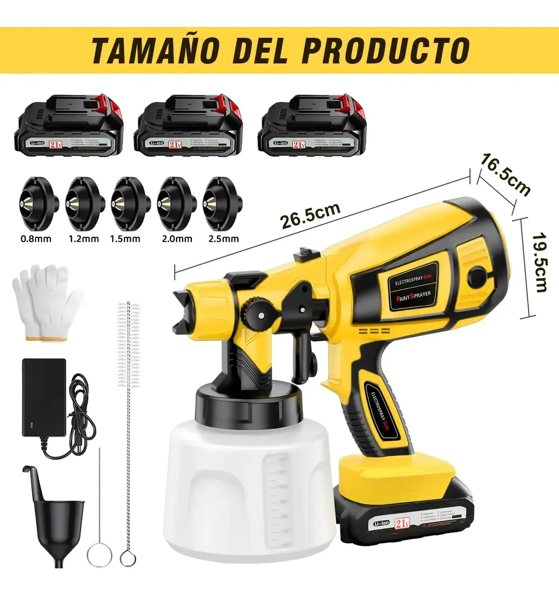 Cordless Paint Sprayer with Three Batteries