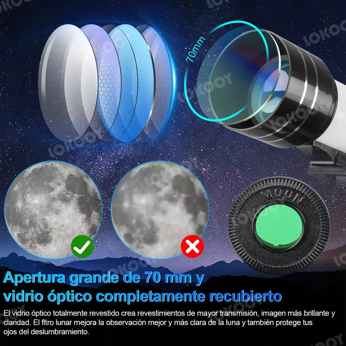 Professional Astronomical Telescope 70/400mm Monocular 200x