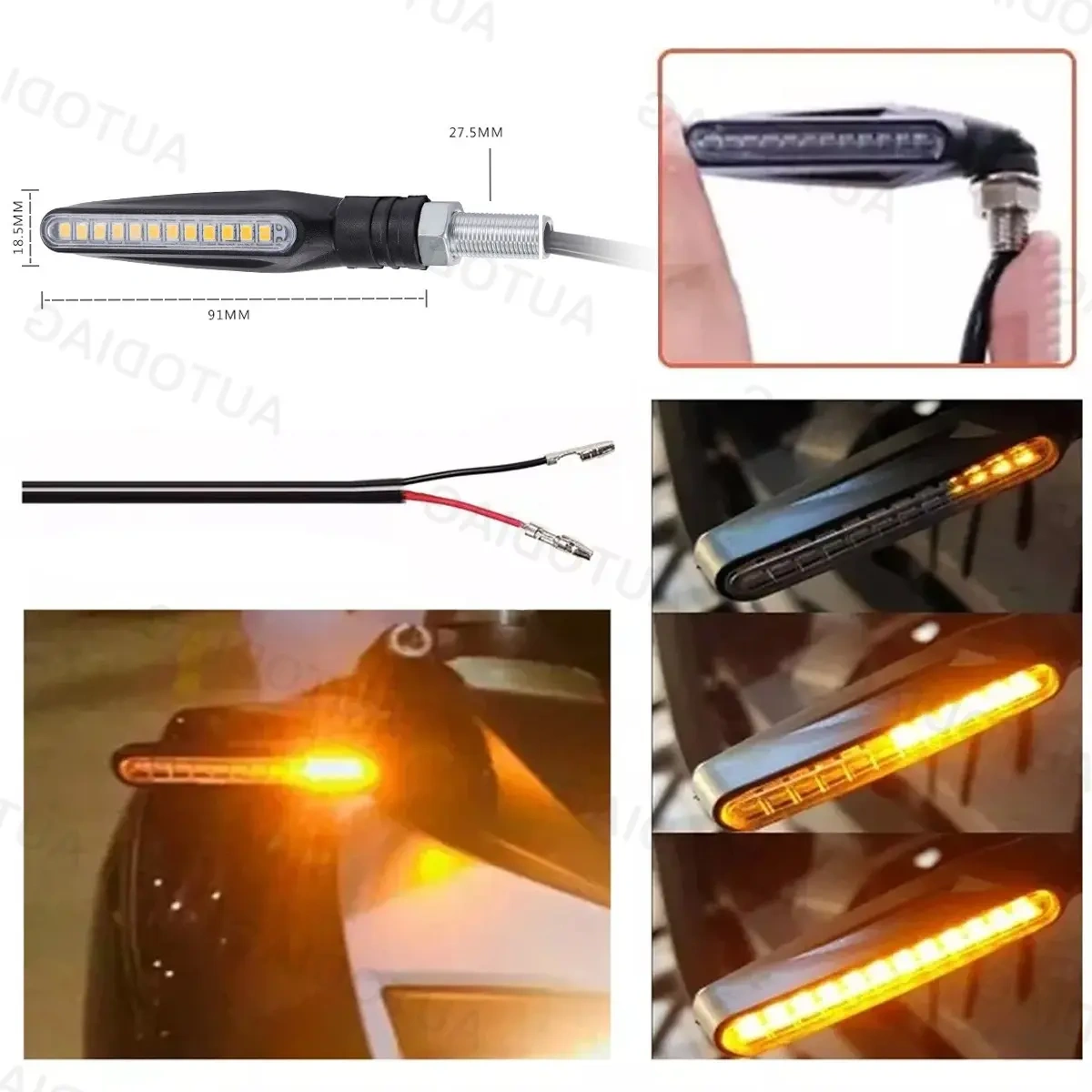Universal Adjustable Motorcycle License Plate Holder With Light and Screw