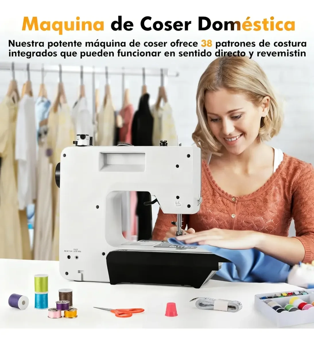 WELIKERA Portable Sewing Machine with 38 Stitches and LED Light