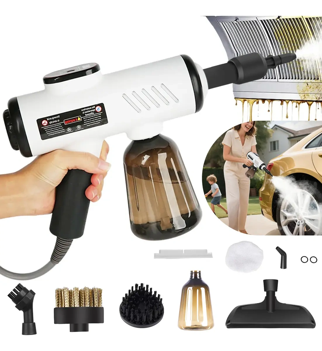 WELIKERA Portable Steam Cleaner 1500W, High Pressure, Fast Heating 15s