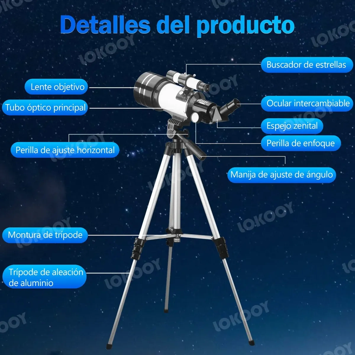 Professional Astronomical Telescope 70/400mm Monocular 200x