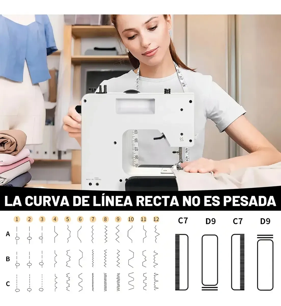 WELIKERA Portable Sewing Machine with 38 Stitches and LED Light