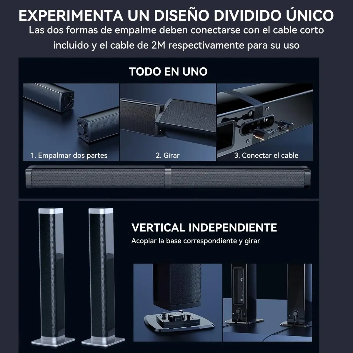Home Theater 100w Sound Bar and Subwoofer with Bluetooth