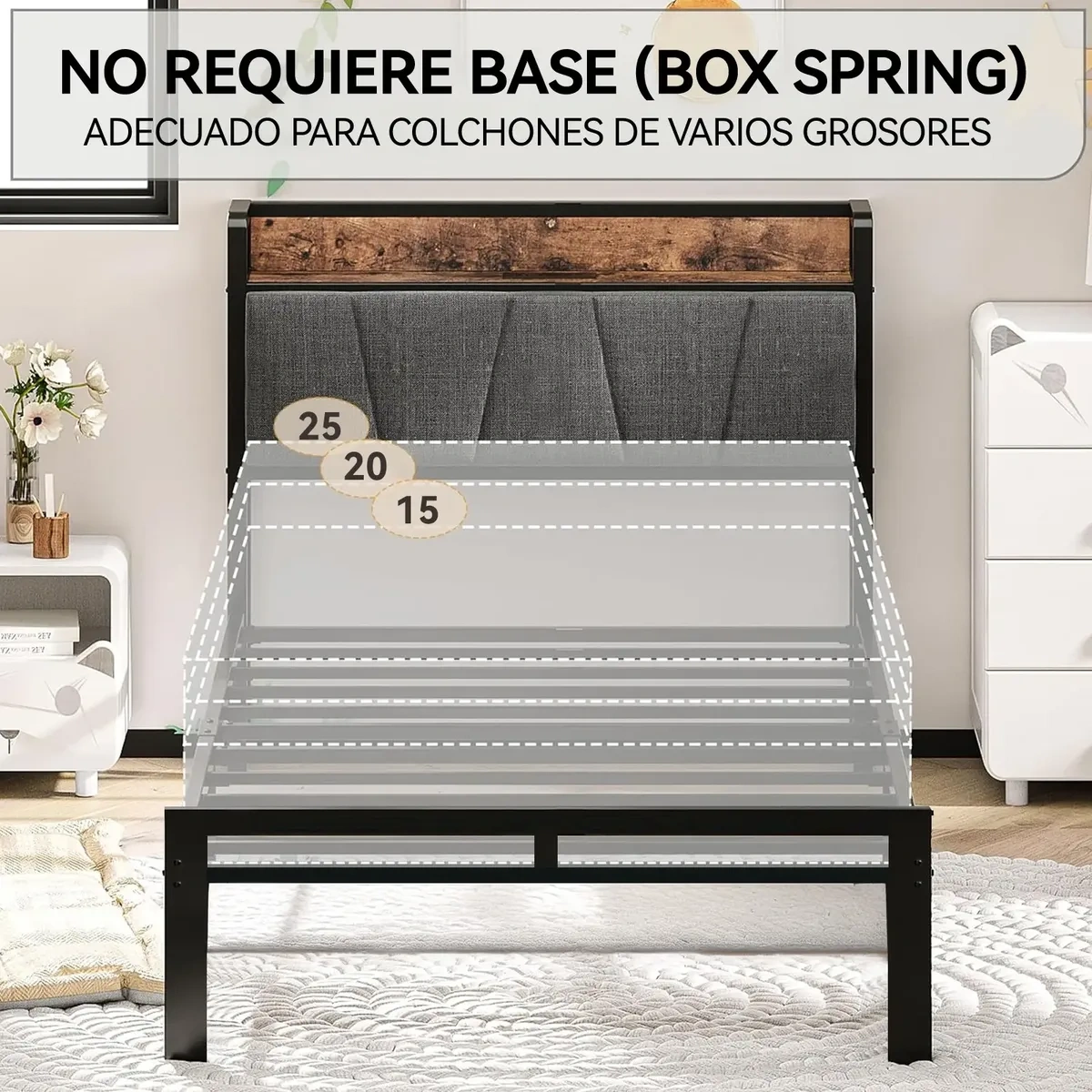 Single Bed Bases With Led Light Storage Headboard