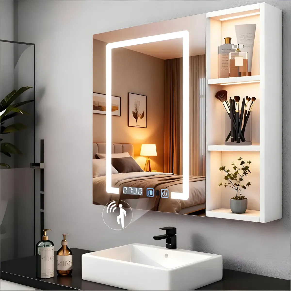 Dashline®mirror with Led Light Touch Furniture 3mode Anti-fog65x80