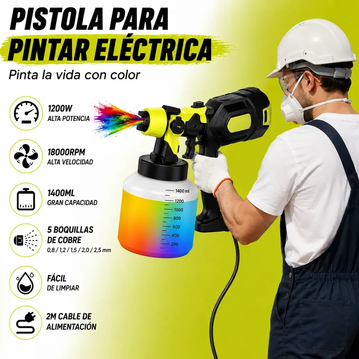 1,400 ml 1,200W Electric Paint Sprayer