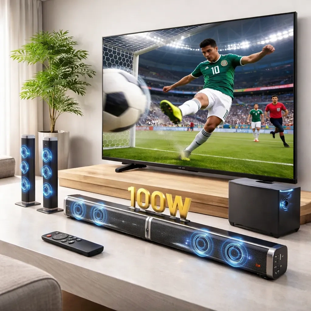 Home Theater 100w Sound Bar and Subwoofer with Bluetooth