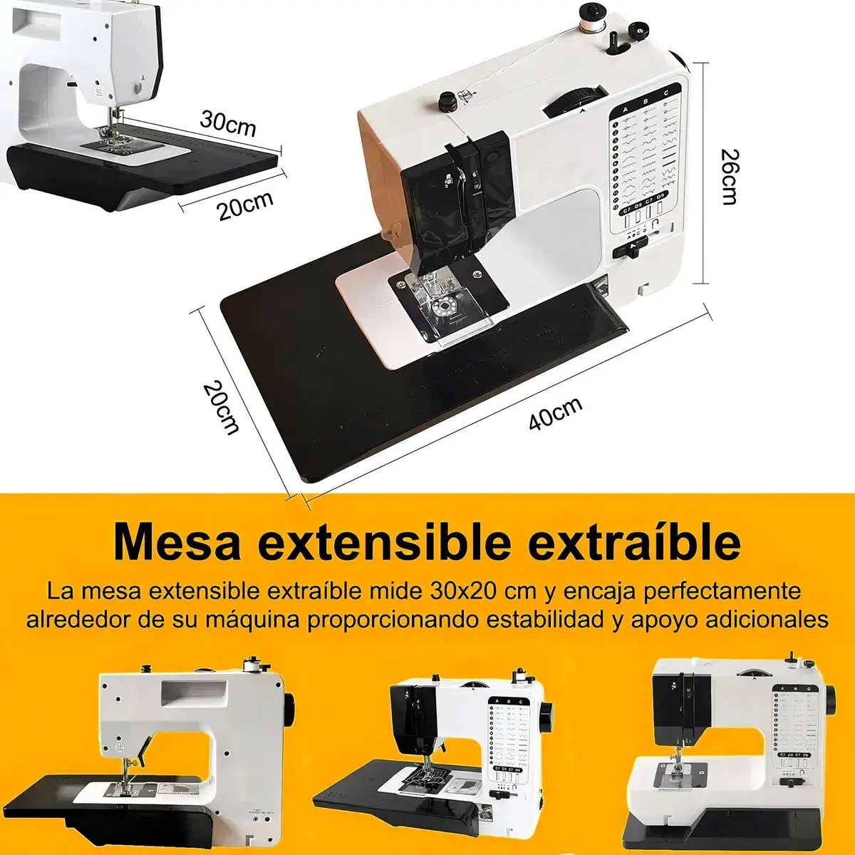 WELIKERA Portable Sewing Machine with 38 Stitches and LED Light