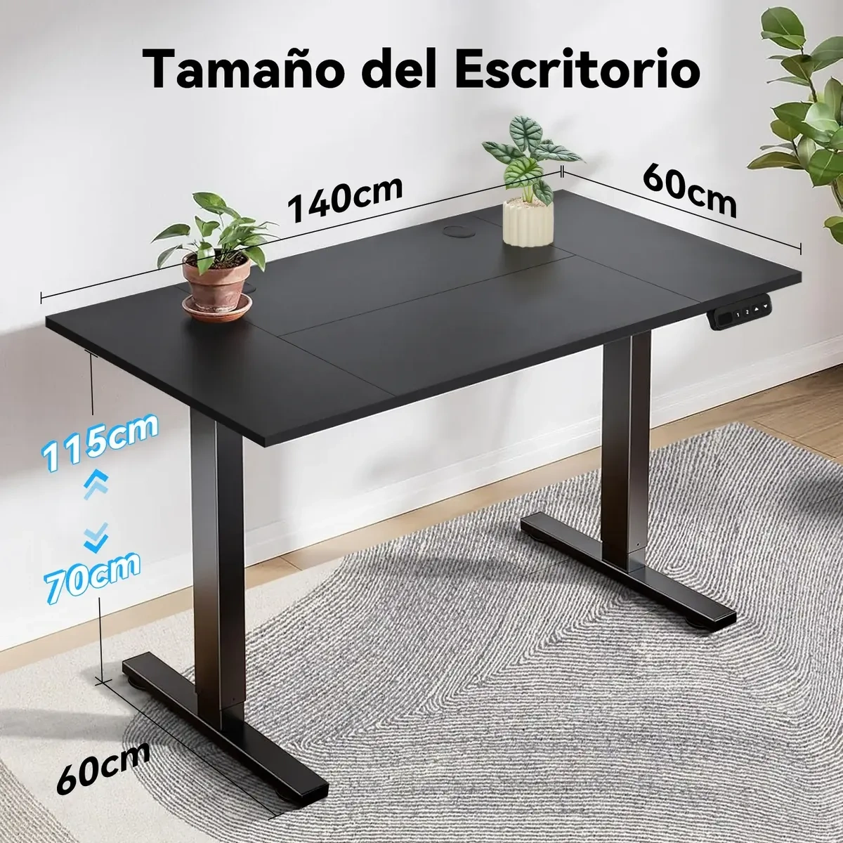 Electric Adjustable Height Gamer Desk L140*w60*h115cm