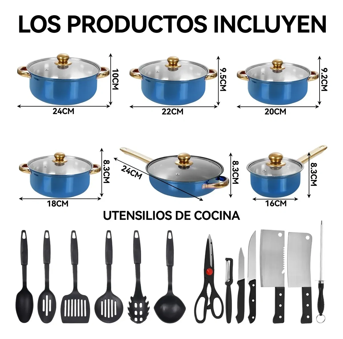 Cookware Set 26 Pieces Non-Stick Aluminum With Auzl