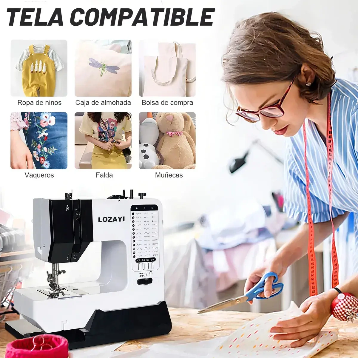 WELIKERA Portable Sewing Machine with 38 Stitches and LED Light