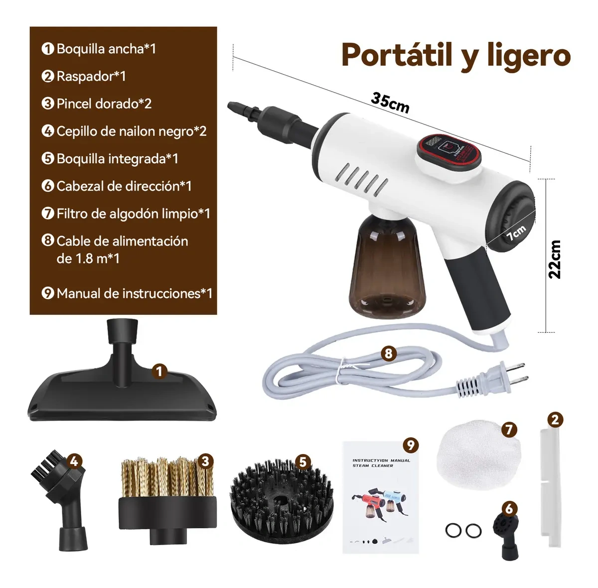 WELIKERA Portable Steam Cleaner 1500W, High Pressure, Fast Heating 15s