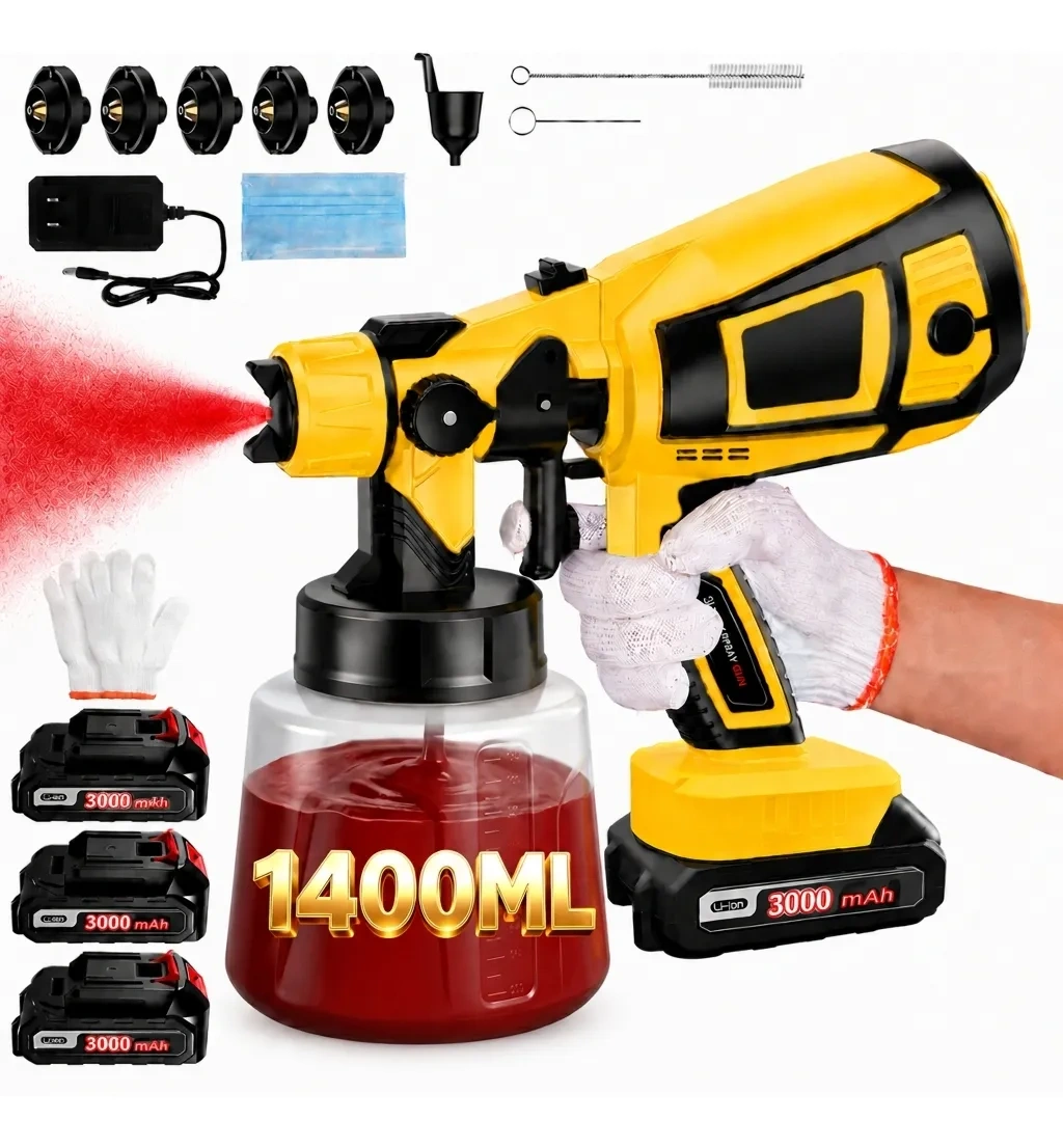 Cordless Paint Sprayer with Three Batteries
