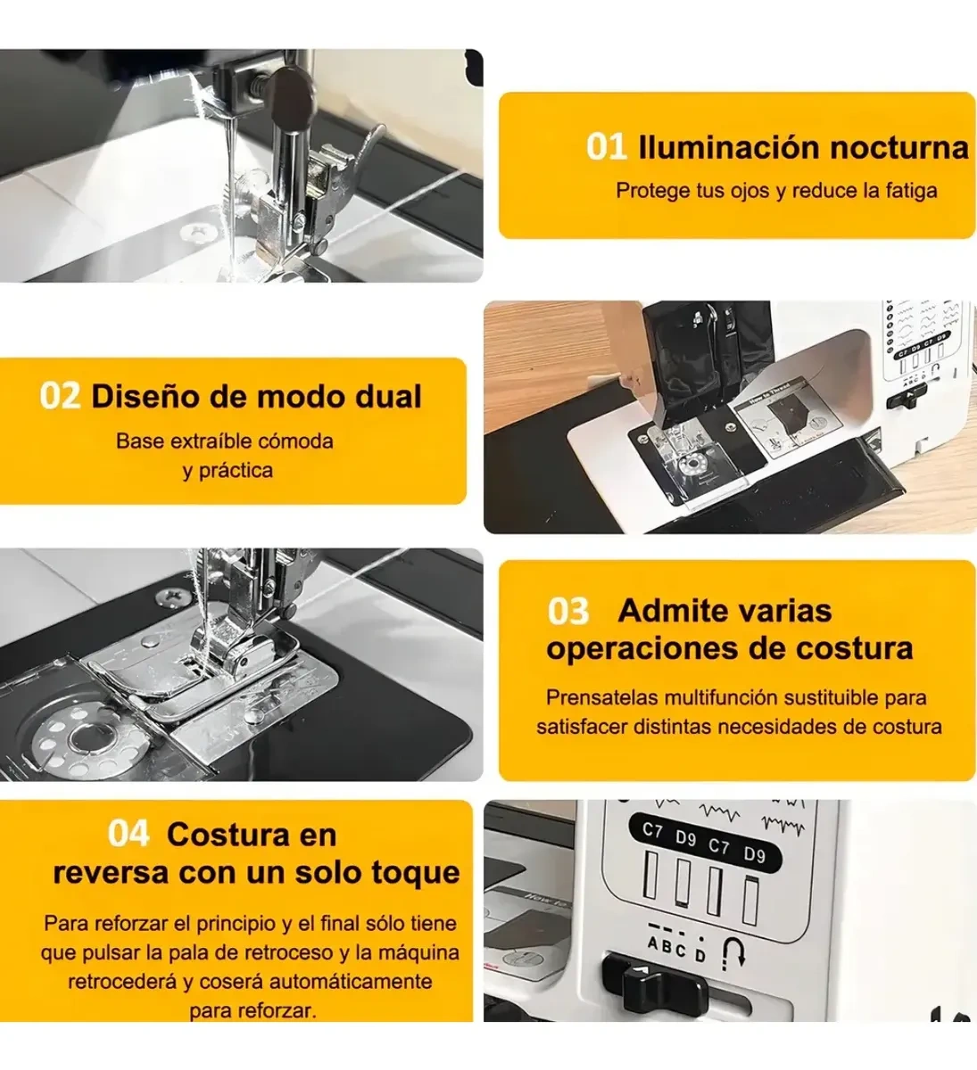 WELIKERA Portable Sewing Machine with 38 Stitches and LED Light