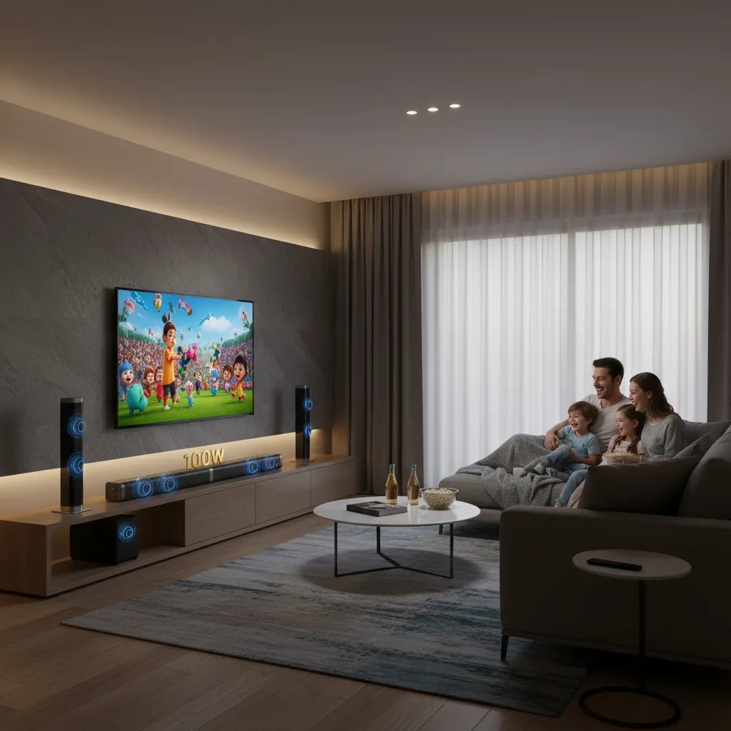 Home Theater 100w Sound Bar and Subwoofer with Bluetooth