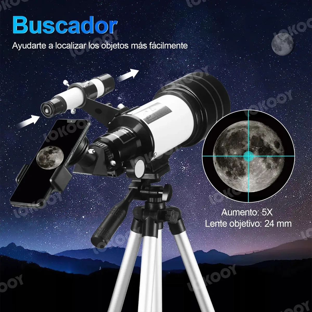 Professional Astronomical Telescope 70/400mm Monocular 200x