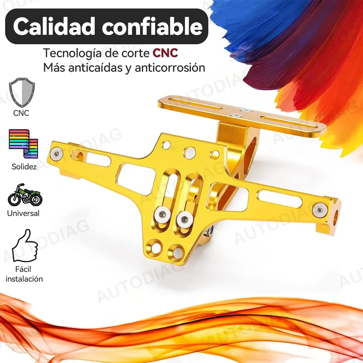 Universal Adjustable Motorcycle License Plate Holder With Light and Screw