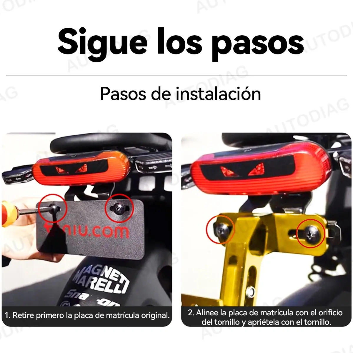 Universal Adjustable Motorcycle License Plate Holder With Light and Screw