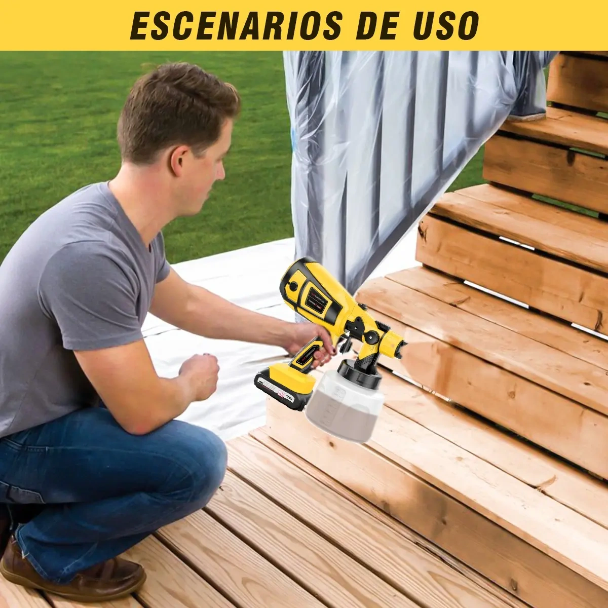 Cordless Paint Sprayer with Three Batteries