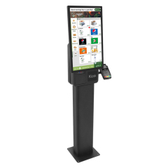 18.5'' or 23.8'' Fanelss Aluminum Alloy Floor Standing Self Service Kiosk for Restaurant and Supermarket