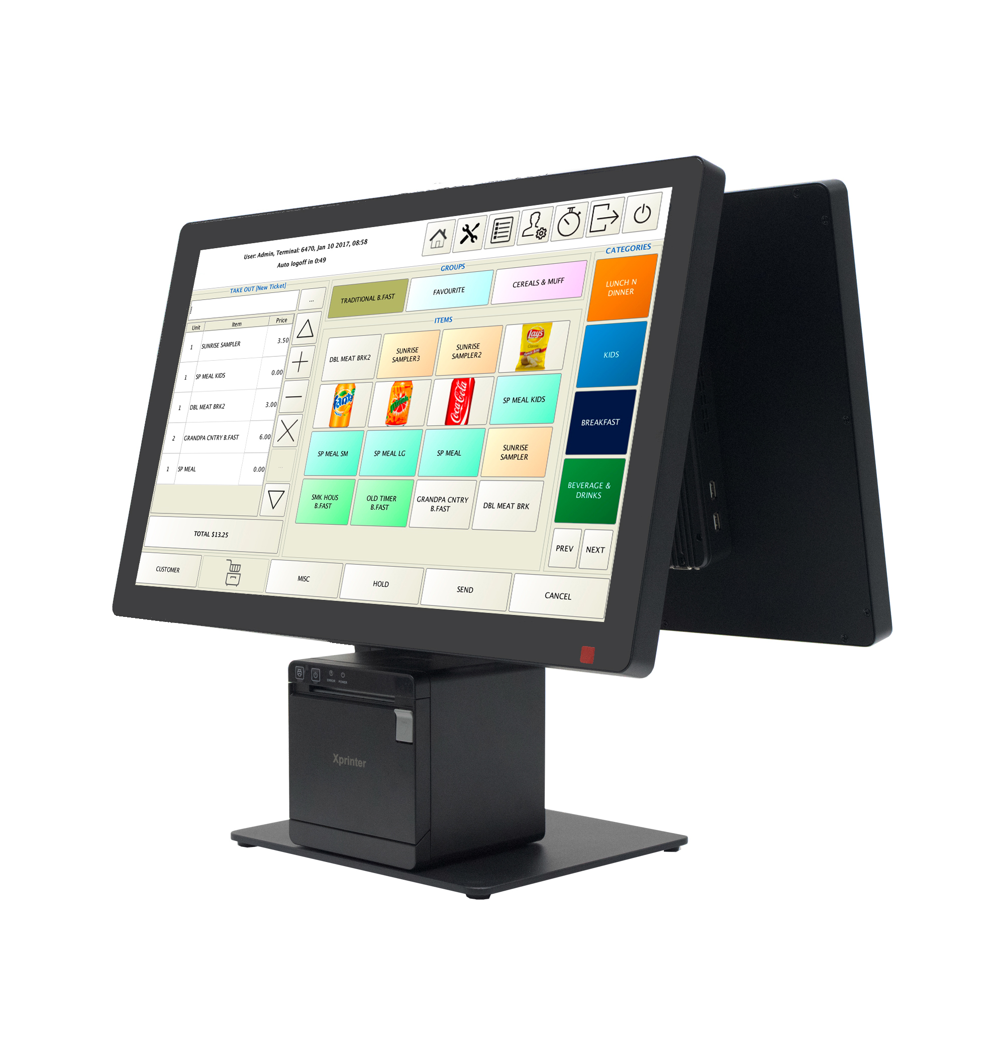 Fushi Dual-Screen POS System: All-in-One Retail & F&B Checkout Solution