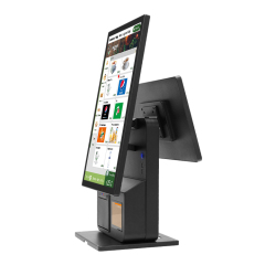 Self-Checkout Machine 23.8"+18.5" Touch Screens | Built-in Printer & Scanner | Dual/Single POS for Supermarkets