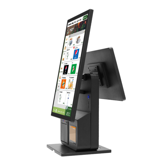 Self-Checkout Machine 23.8"+18.5" Touch Screens | Built-in Printer & Scanner | Dual/Single POS for Supermarkets