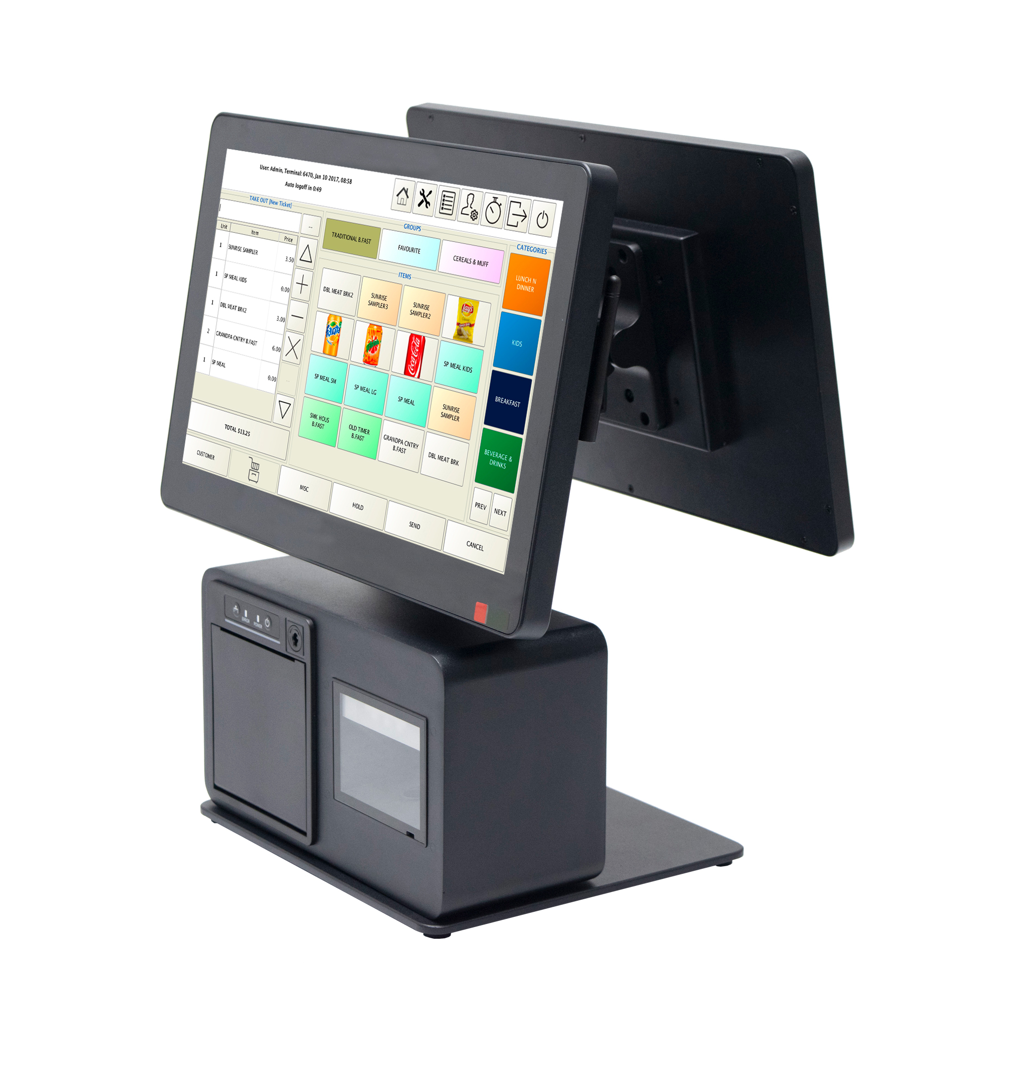 Fushi Dual-Screen POS System: All-in-One Retail & F&B Checkout Solution