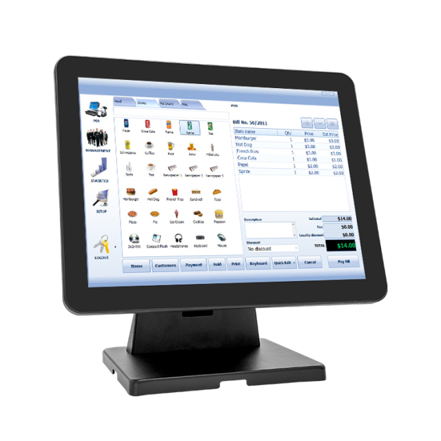 15 Inch ABS All-in-One Touch POS Terminal, Cash Register for Restaurant, Retail & Small Business