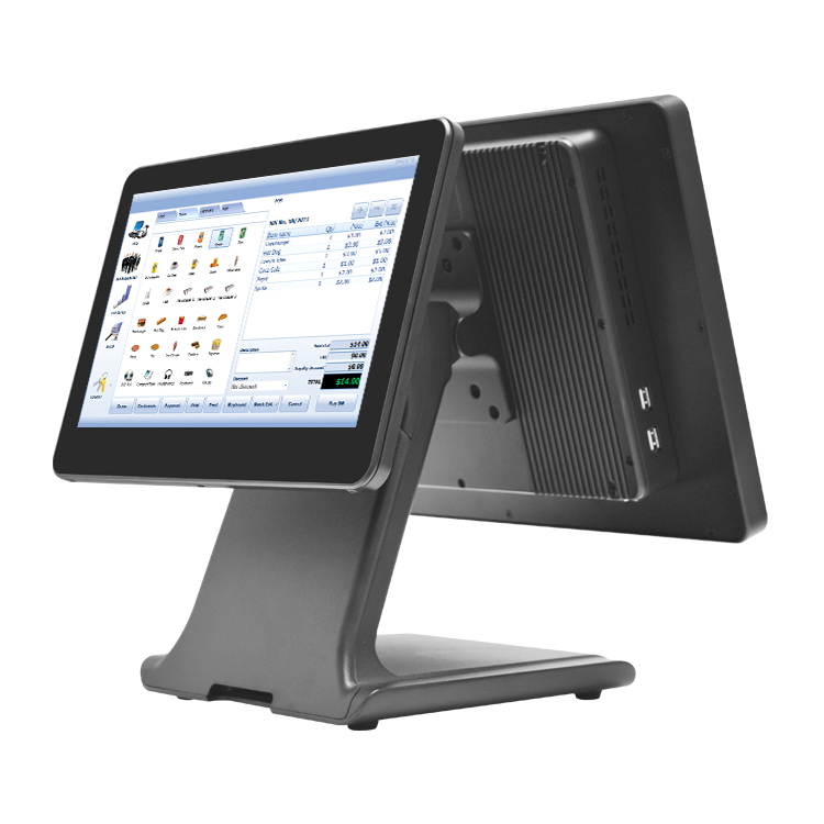 15"–23.8" Dual Screen POS Terminal with Stand-Mounted Customer Display for Retail & Restaurant