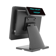 15 Inch Single or Dual Screen Touch POS Terminal with VFD Customer Display in Metal Housing