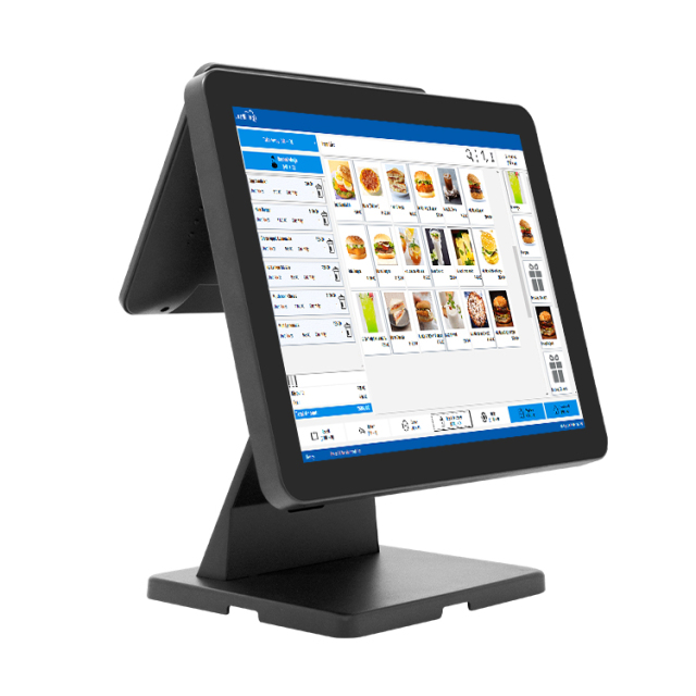 15 Inch Single or Dual Screen Touch POS Terminal with VFD Customer Display in Metal Housing