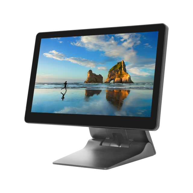 Folding base 15 inch dual screen capacitive touch ordering industrial all in one POS machine all-in-one machine