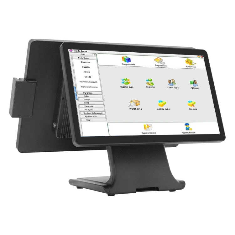 18.5"+15.6" Dual Screen BOE Touch Punto De Venta, Replaceable Horizontal/Vertical Screen with Hidden Wires