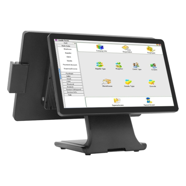 18.5"+15.6" Dual Screen BOE Touch Punto De Venta, Replaceable Horizontal/Vertical Screen with Hidden Wires